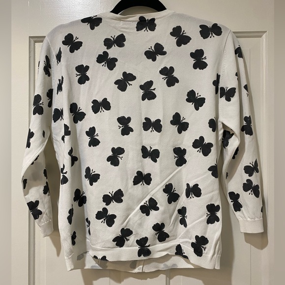 Lifelike Lindarico Italy butterfly sequins rhinestone cardigan top new size 44 - Picture 8 of 12